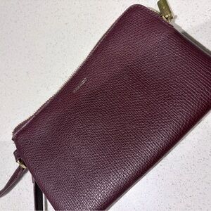 Burgundy Vegan leather Clutch